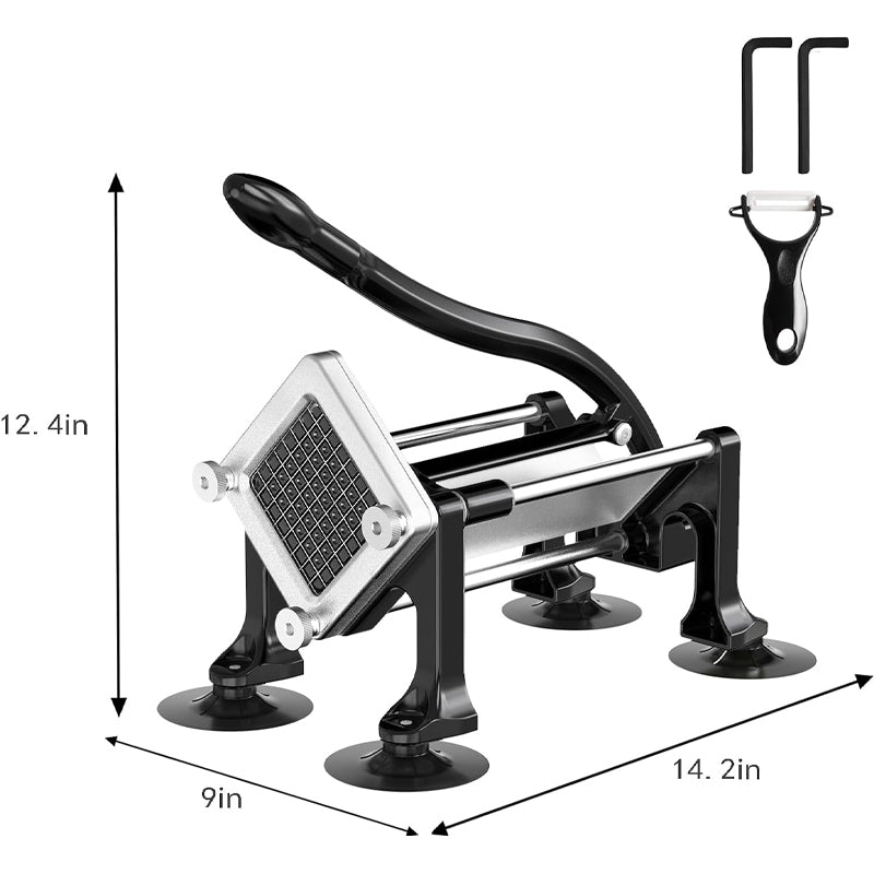 3/8 inch Commercial French Fry Cutter Vegetable Slicer with Suction Feet for Cucumber Potato Carrot