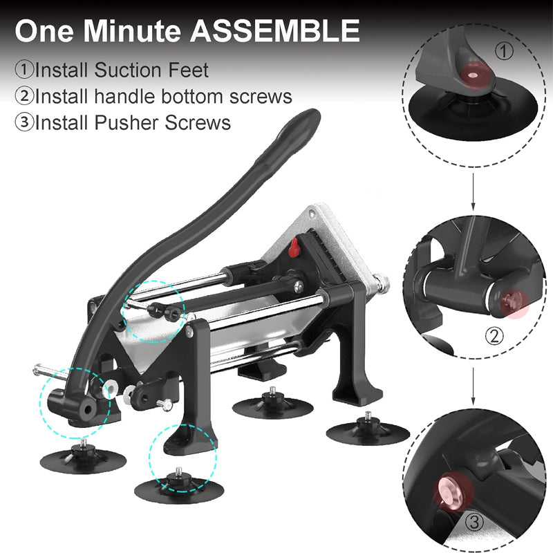 3/8 inch Commercial French Fry Cutter Vegetable Slicer with Suction Feet for Cucumber Potato Carrot