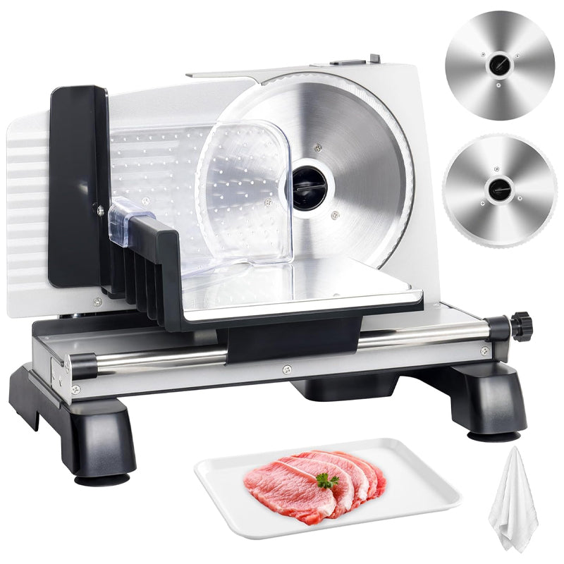 7.5" Meat Slicer 200W Electric Deli Slicer with 2 Removable Stainless Steel Blades for Home