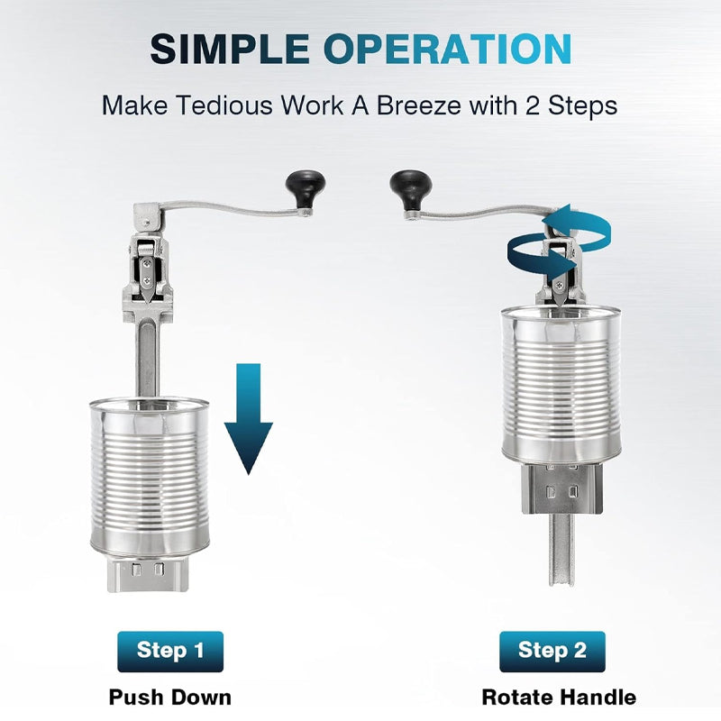 17.5in Manual Can Opener Commercial Table Clamp Opener with Plated Steel Base