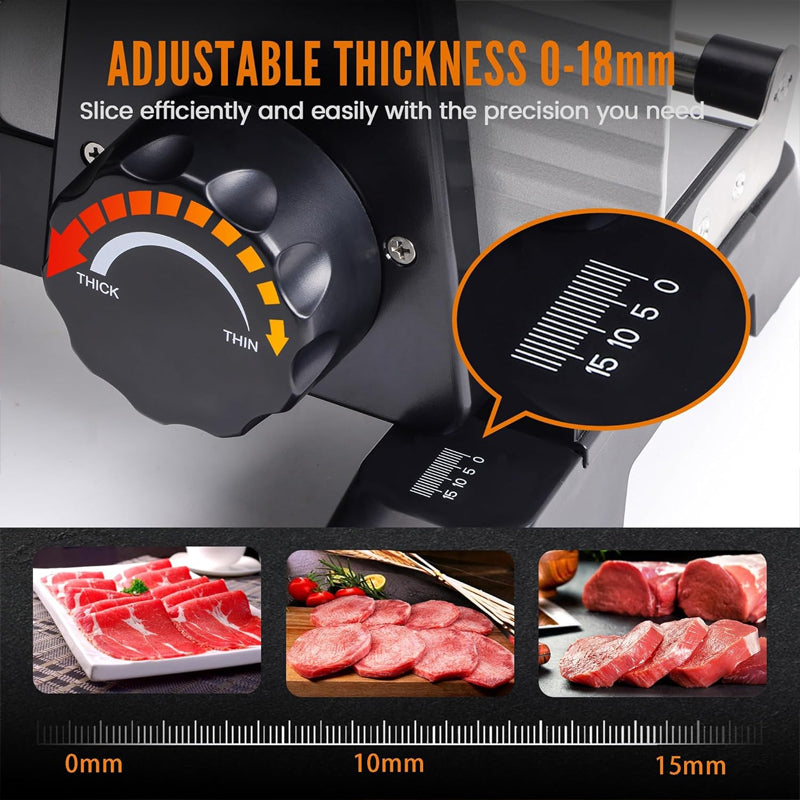 7.5" Meat Slicer 200W Electric Deli Slicer with 2 Removable Stainless Steel Blades for Home
