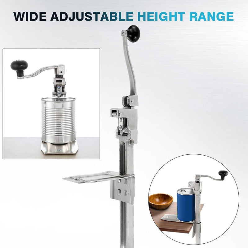 17.5in Manual Can Opener Commercial Table Clamp Opener with Plated Steel Base