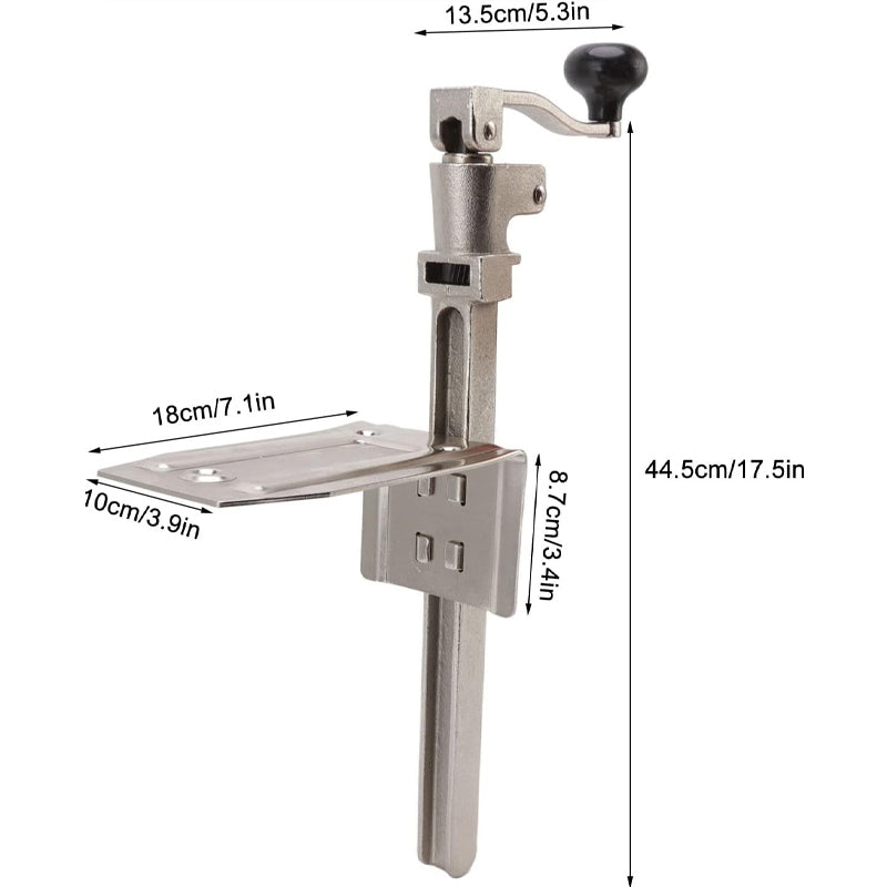17.5in Manual Can Opener Commercial Table Clamp Opener with Plated Steel Base