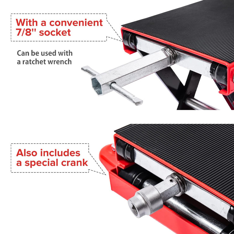 1100 LBS Motorcycle Lift Bikes ATVs Garage Repair Stand Center Scissor Lift Jack