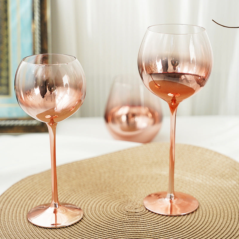 Rose Gold Wine Stemware Lead-Free Glass 470ml 330ml 600ml Premium Crystal Clear Glass