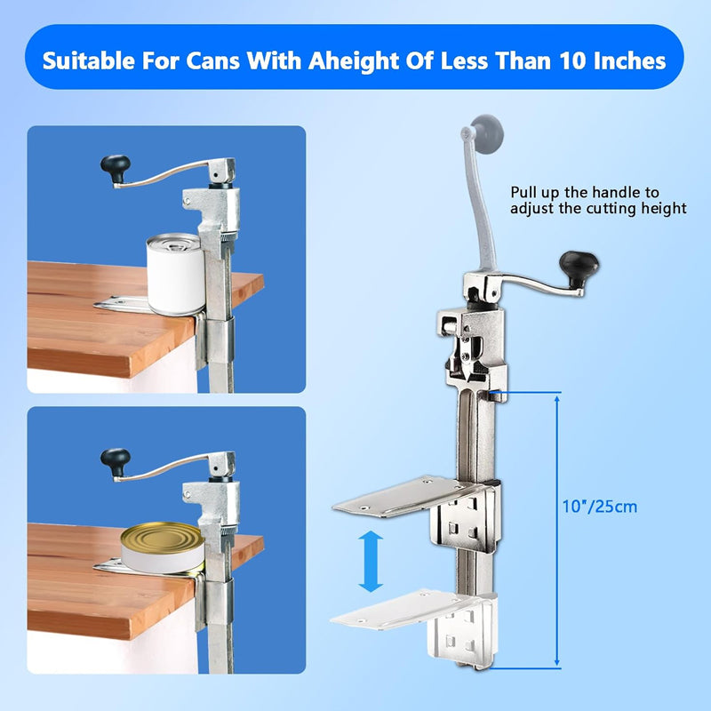 18.5” Commercial Can Opener For Cans Up to 10" Tall Stainless Steel Blade Manual Can Opener