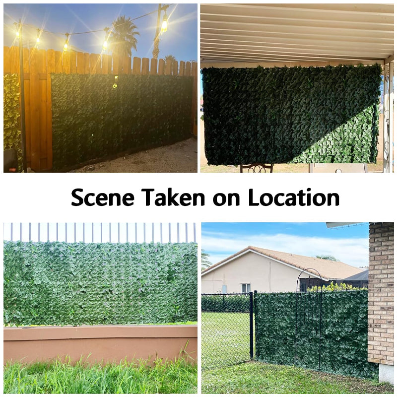 39" × 198" Artificial Ivy Fence Privacy Screen Hedge Wall Decoration with Mesh Cloth Backing