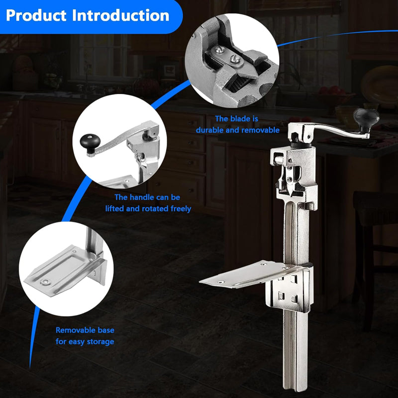 18.5” Commercial Can Opener For Cans Up to 10" Tall Stainless Steel Blade Manual Can Opener