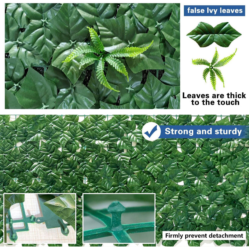 39" × 198" Artificial Ivy Fence Privacy Screen Hedge Wall Decoration with Mesh Cloth Backing