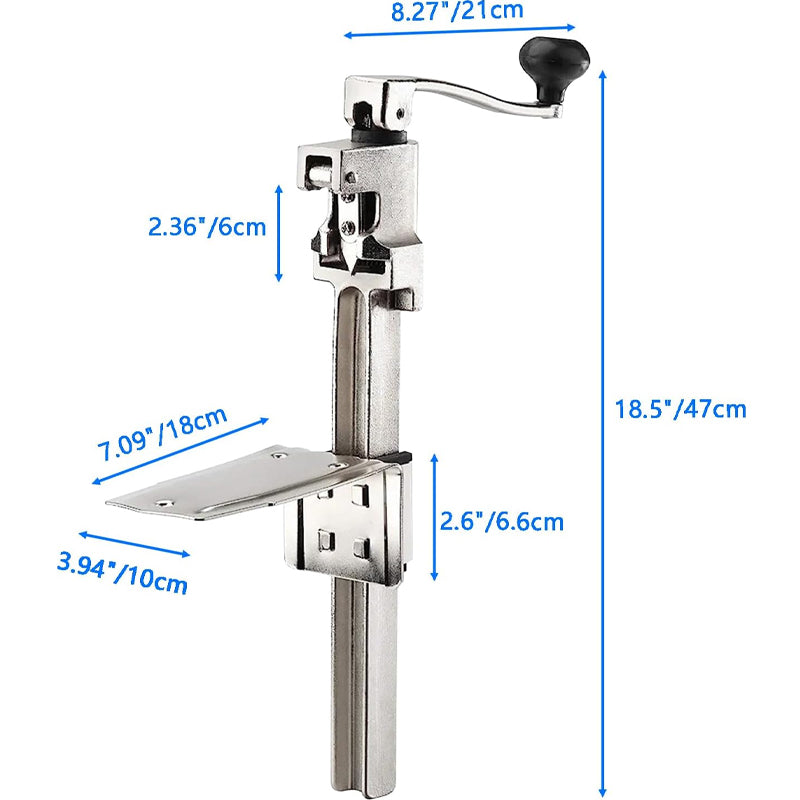 18.5” Commercial Can Opener For Cans Up to 10" Tall Stainless Steel Blade Manual Can Opener