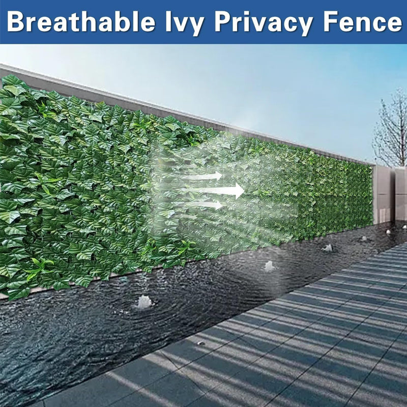 39" × 198" Artificial Ivy Fence Privacy Screen Hedge Wall Decoration with Mesh Cloth Backing