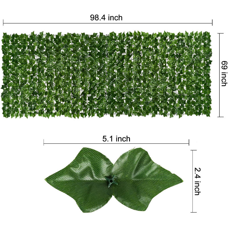 98.4" × 69" Ivy Privacy Fence Artificial Hedges Fence with Strengthened Joint Faux Ivy Vine Leaf Decoration