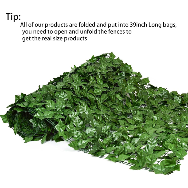 98.4" × 69" Ivy Privacy Fence Artificial Hedges Fence with Strengthened Joint Faux Ivy Vine Leaf Decoration