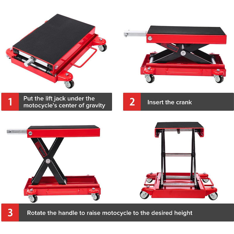 1100 LBS Motorcycle Lift Bikes ATVs Garage Repair Stand Center Scissor Lift Jack