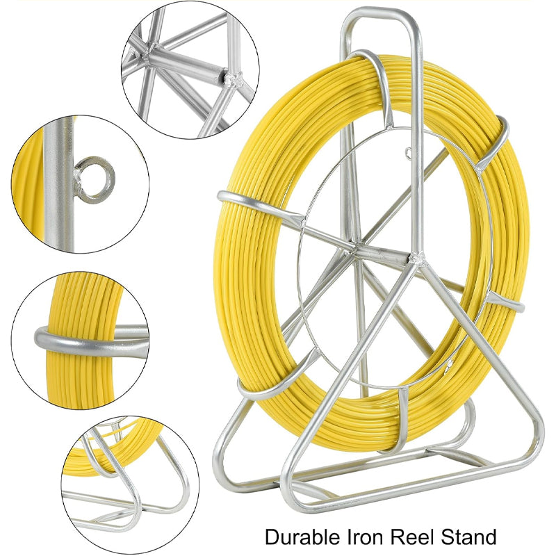 Duct Rodder Fish Tape 6MM 150M/492FT Fiberglass Wire Puller Wire Cable Running Rod