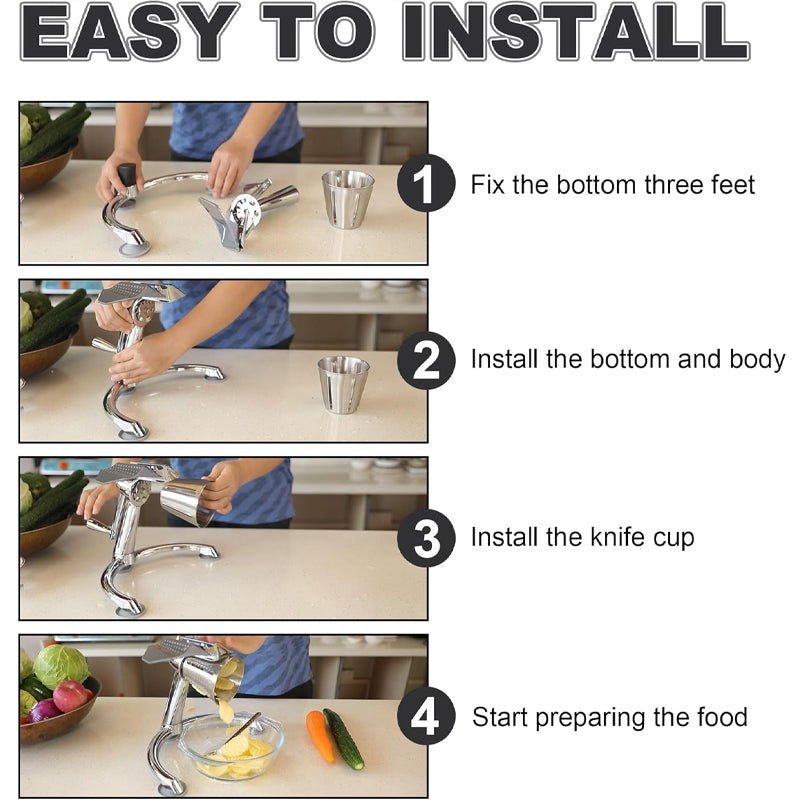 Manual Rotary Cheese Grater with 5 Interchangeable Blades Manual Cheese Mandoline for Fruit Vegetables