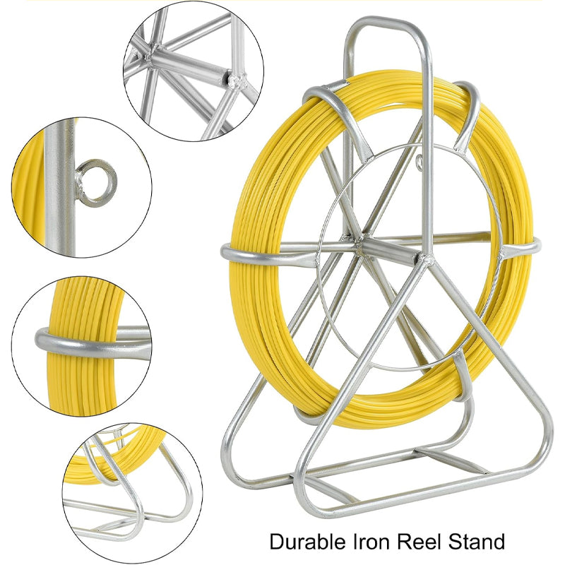 Duct Rodder Fish Tape 4.5MM 75M/246FT Fiberglass Wire Puller Wire Cable Running Rod