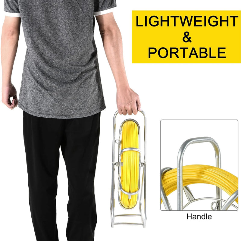 Duct Rodder Fish Tape 4.5MM 75M/246FT Fiberglass Wire Puller Wire Cable Running Rod