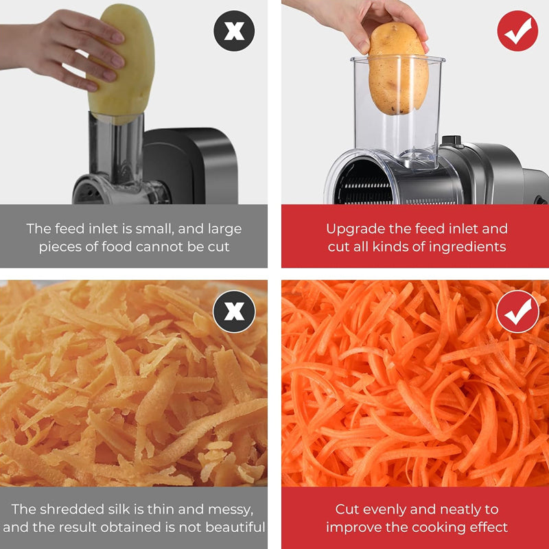 Electric Cheese Grater 250W Salad Maker With 5 Different Blades Food Cutter for Vegetables and Cheeses