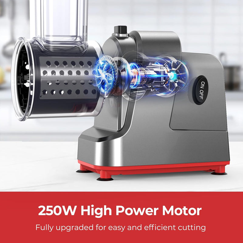 Electric Cheese Grater 250W Salad Maker With 5 Different Blades Food Cutter for Vegetables and Cheeses