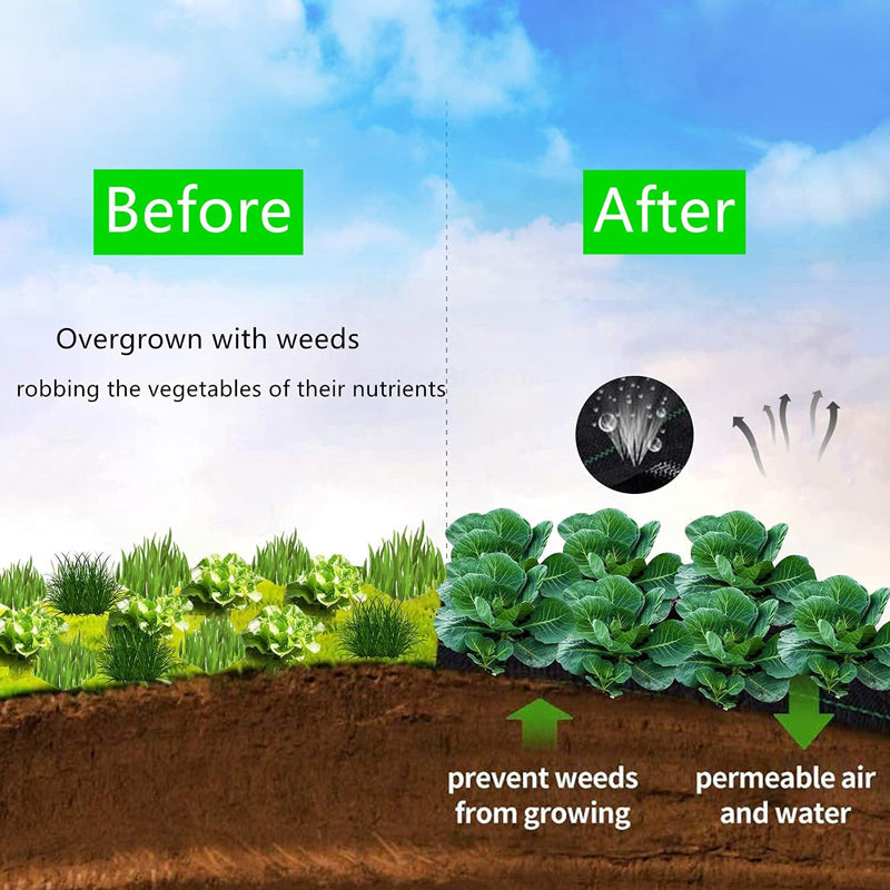 6.5FT × 300FT PP Weed Barrier Landscape Fabric Woven Weed Control Fabric Garden Tarp to Prevent Weeds