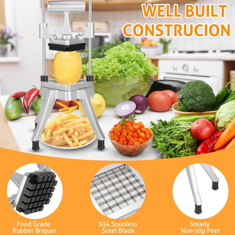 Commercial Vegetable Chopper Dicer 1/2″ Blade Professional Food Dicer for Tomato Peppers Potato Mushroom