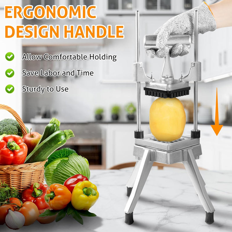 1/4″ & 3/8″ & 1/2" Blade Vegetable Chopper Dicer Stainless Steel Commercial Fruit Chopper