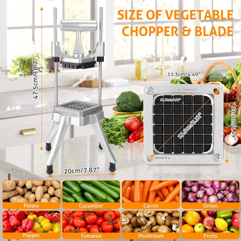 Commercial Vegetable Chopper Dicer 1/2″ Blade Professional Food Dicer for Tomato Peppers Potato Mushroom