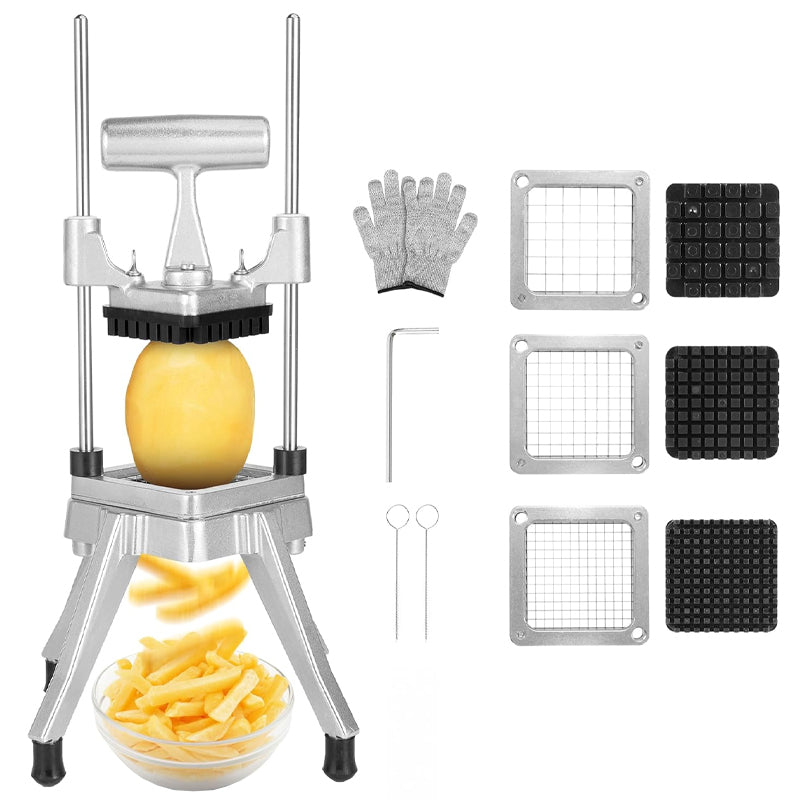 1/4″ & 3/8″ & 1/2" Blade Vegetable Chopper Dicer Stainless Steel Commercial Fruit Chopper