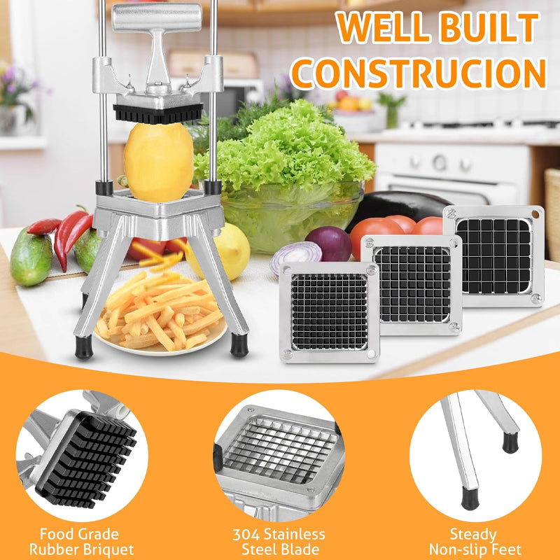 1/4″ & 3/8″ & 1/2" Blade Vegetable Chopper Dicer Stainless Steel Commercial Fruit Chopper