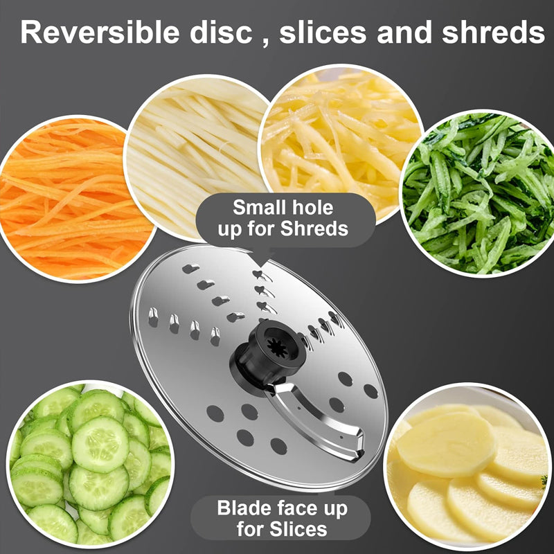 Food Processor 600W 7-Cup Professional Vegetable Chopper for Chopping Slicing Purees Dough