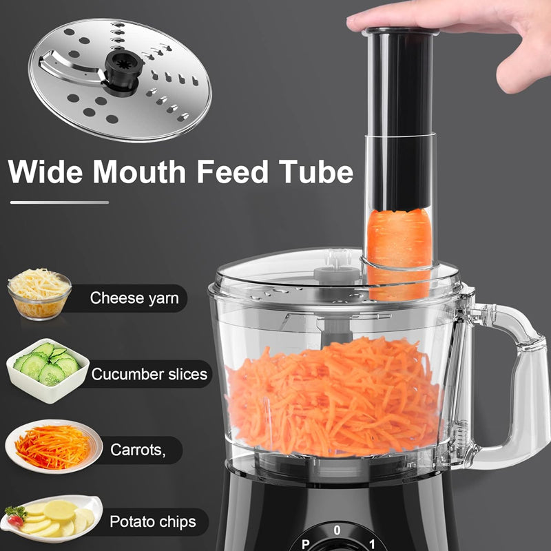 Food Processor 600W 7-Cup Professional Vegetable Chopper for Chopping Slicing Purees Dough