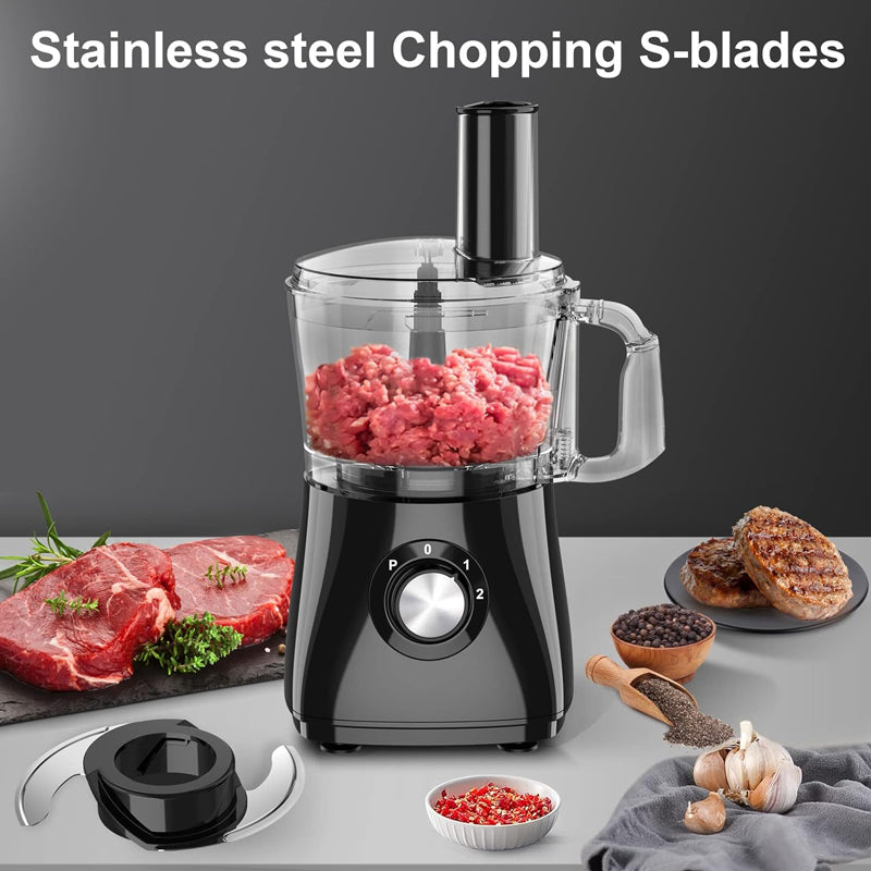 Food Processor 600W 7-Cup Professional Vegetable Chopper for Chopping Slicing Purees Dough