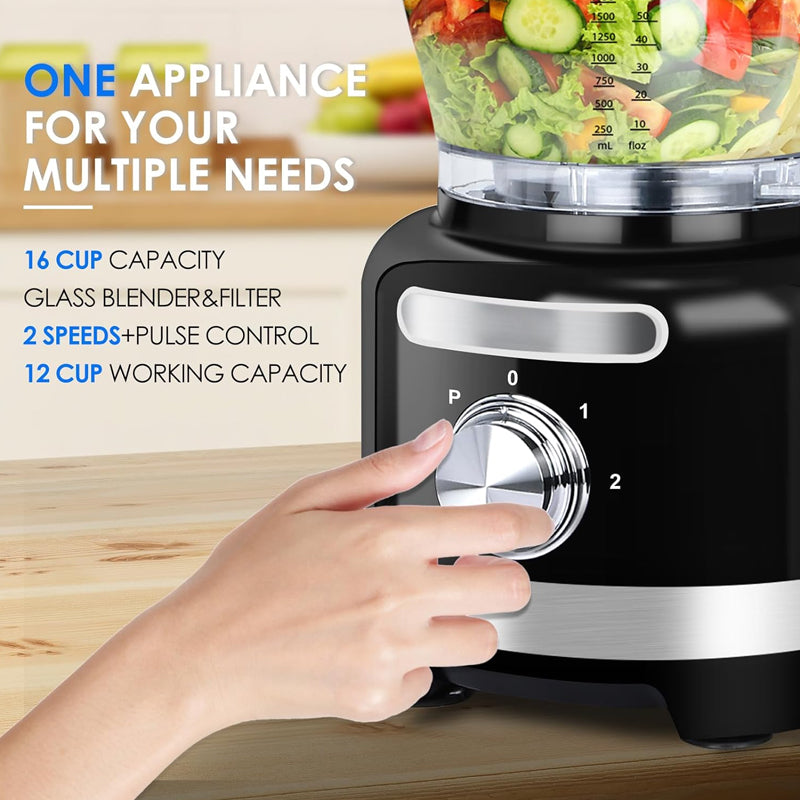 16-Cup Food Processor Multifunction Vegetable Chopper Professional Electric Food Chopper