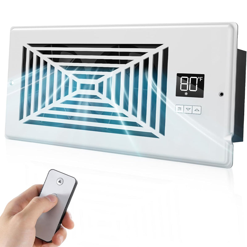 4" x 10" Register Booster Fan Divergent Grille AC Vent Booster Fan Register Hole Control Heating Cooling