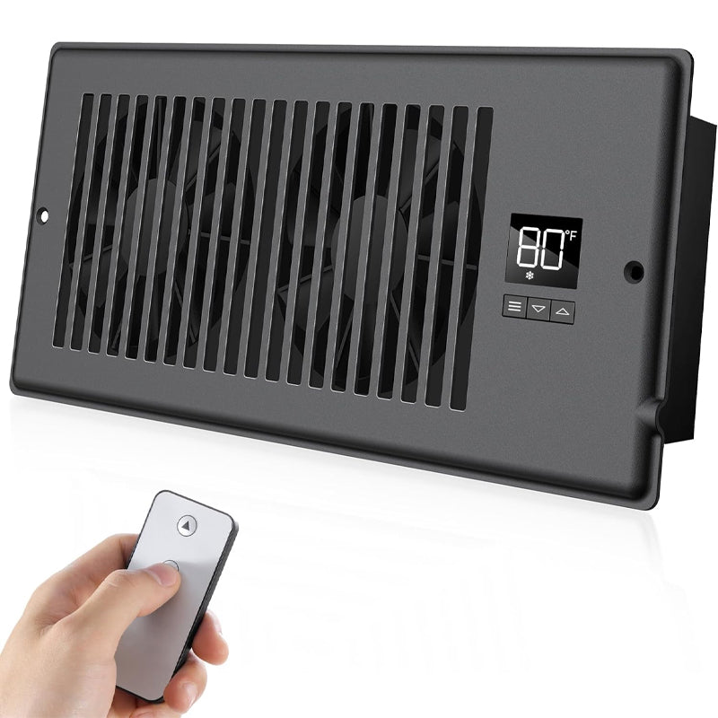 4" x 10" Register Booster Fan Vertical Grille Adjustable Speed Register Hole Aluminum Vent Booster Fan