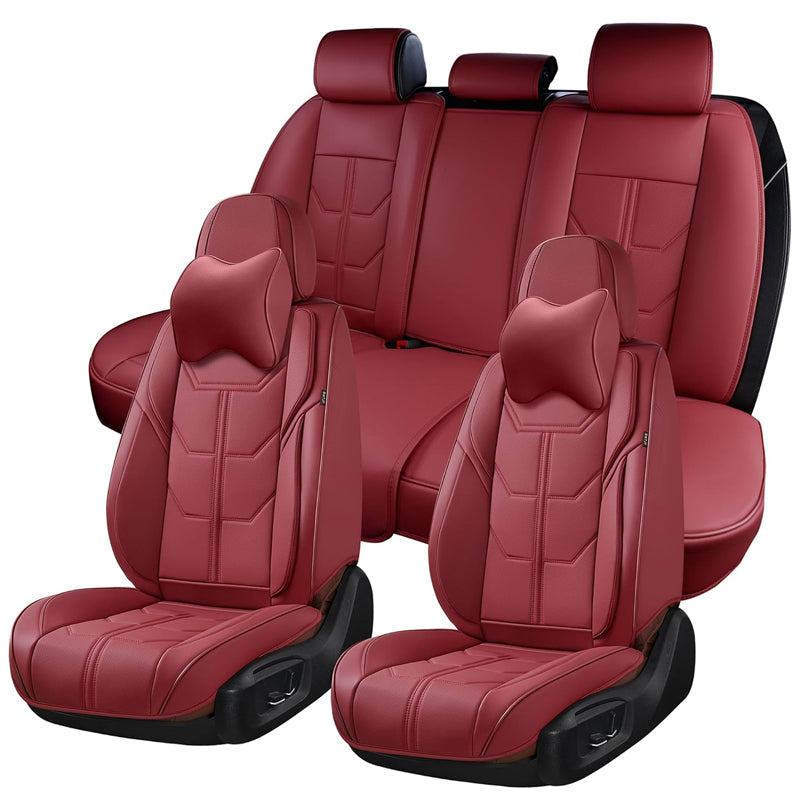 Pink Car Seat Covers Full Set Seat Covers for Cars with Head Pillow Leatherette Auto Seat Protectors