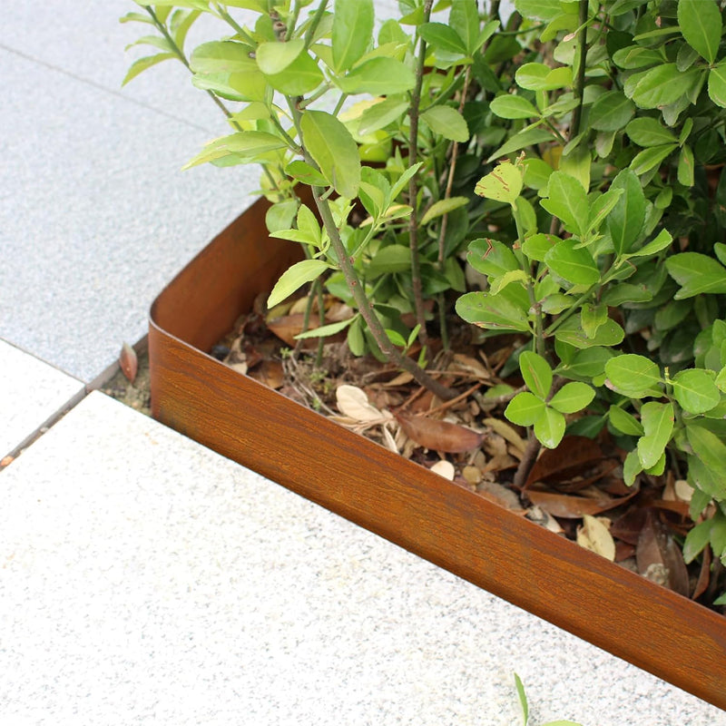 40" L x 6" H Steel Landscape Edging 6pcs Bendable Metal Landscape Edging with 7 Clips and Gloves