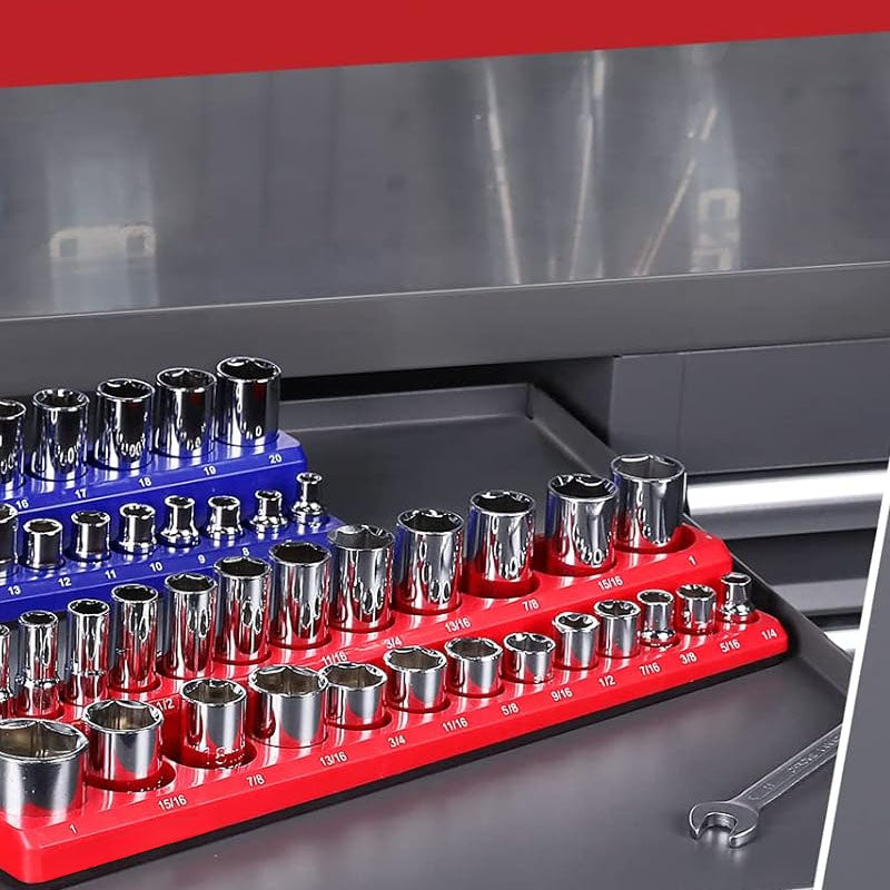3/8-inch Magnetic Socket Organizer Set Socket Organizers 2-Piece SAE & Metric Socket Holders