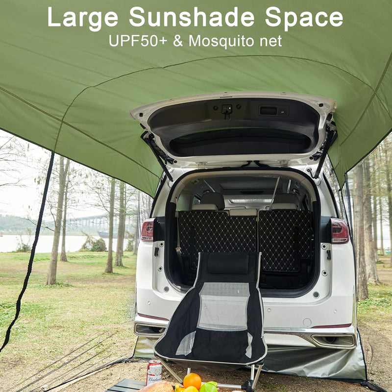 Car Awning with Mosquito Net Cars SUVs MVPs Sun Shelter Portable Shade Canopy Outdoor Camping