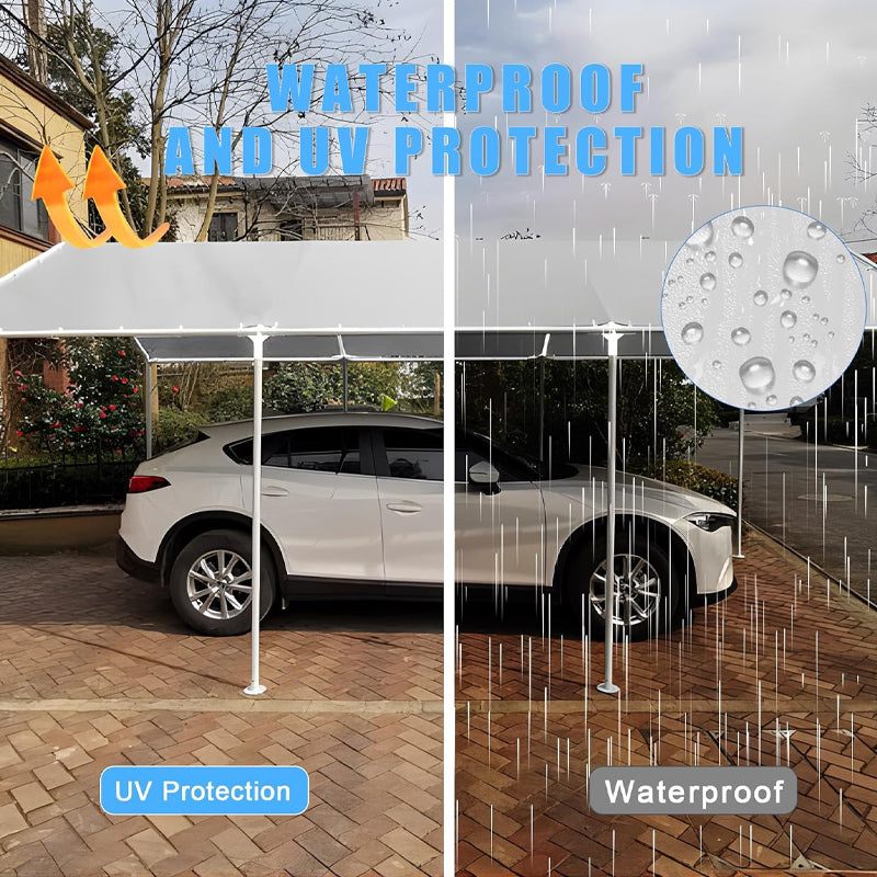 10 x 20 ft Heavy Duty Carport Replacement Cover with 44 Ball Bungees Cords Car Garage Top Tent