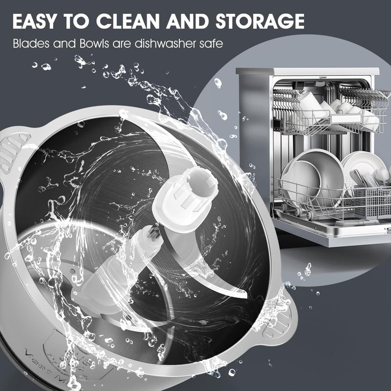 Electric Meat Grinder with 2 Bowls Food Processor 400w Electric Food Chopper with 2 Blades