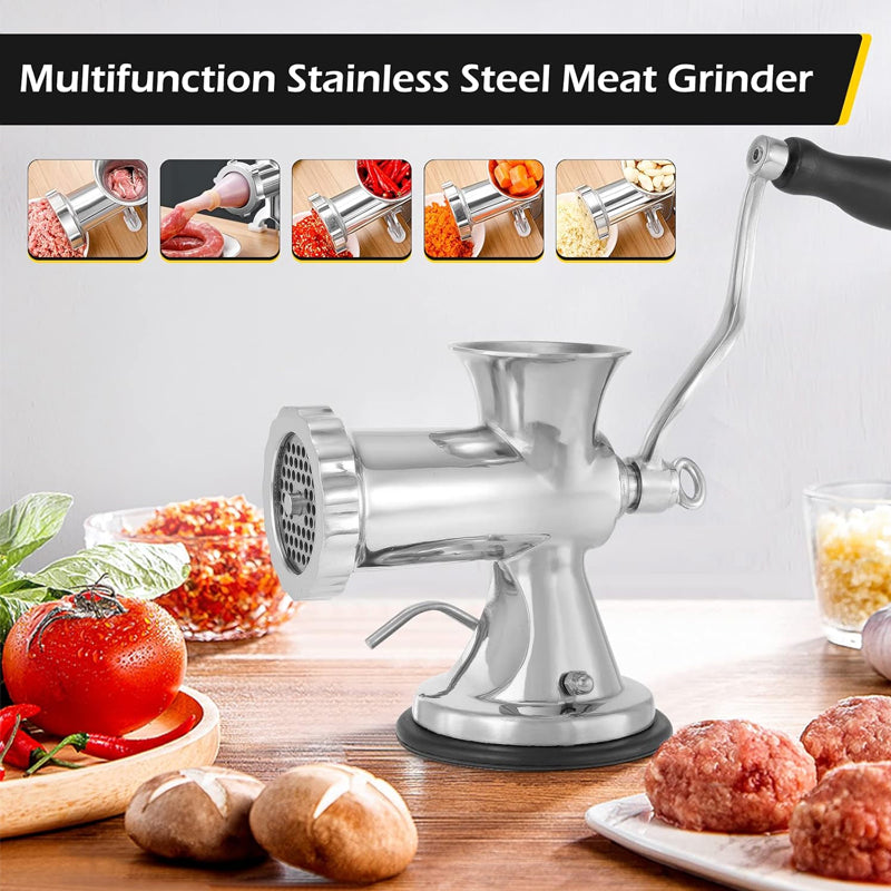 Stainless Steel Manual Meat Grinder Meat Processor Hand Grinding Machine Sausage Stuffer Filler