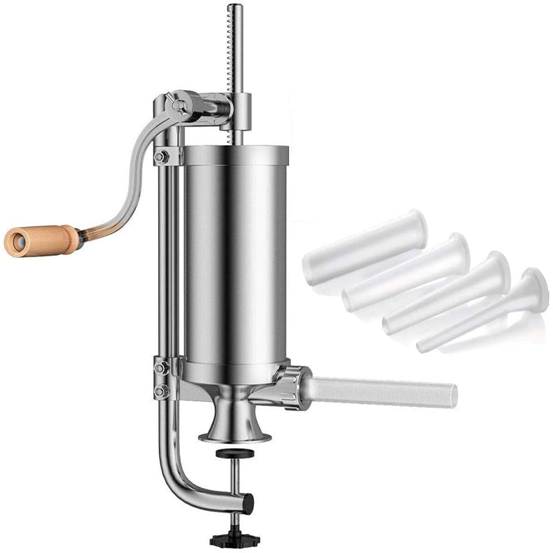 2.5LBS/1.5L Sausage Stuffer Stainless Steel Vertical Sausage Maker Stuffer Home Made Machine