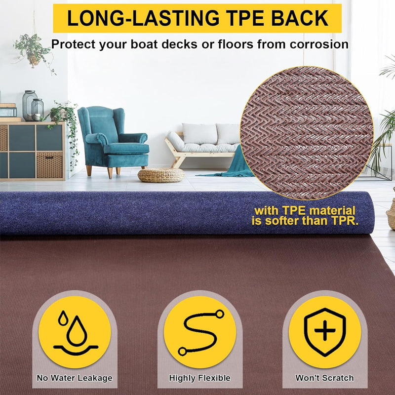 Deep Blue Marine Carpet 6 FT × 23 FT Water-Proof Carpet Roll 0.2" Thick Boat Carpet Marine Carpeting