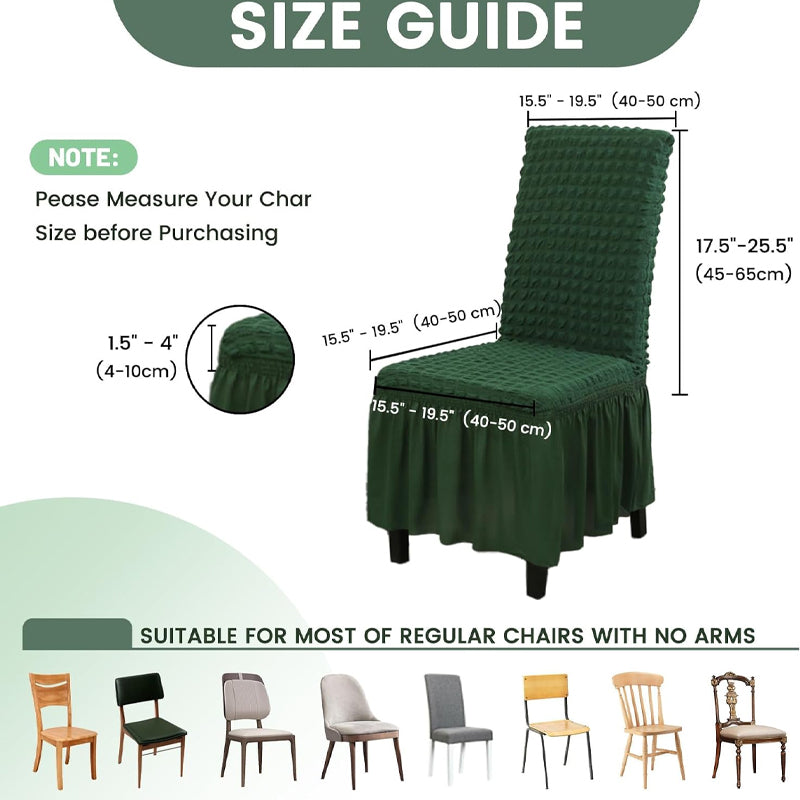 2 Pack Stretch Washable Chair Covers with Skirt Removable Chair Covers for Kitchen Chair