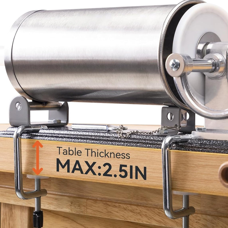 6 LBS/2.5 L Manual Sausage Stuffer Stainless Steel Horizontal Sausage Machine with 4 Tubes