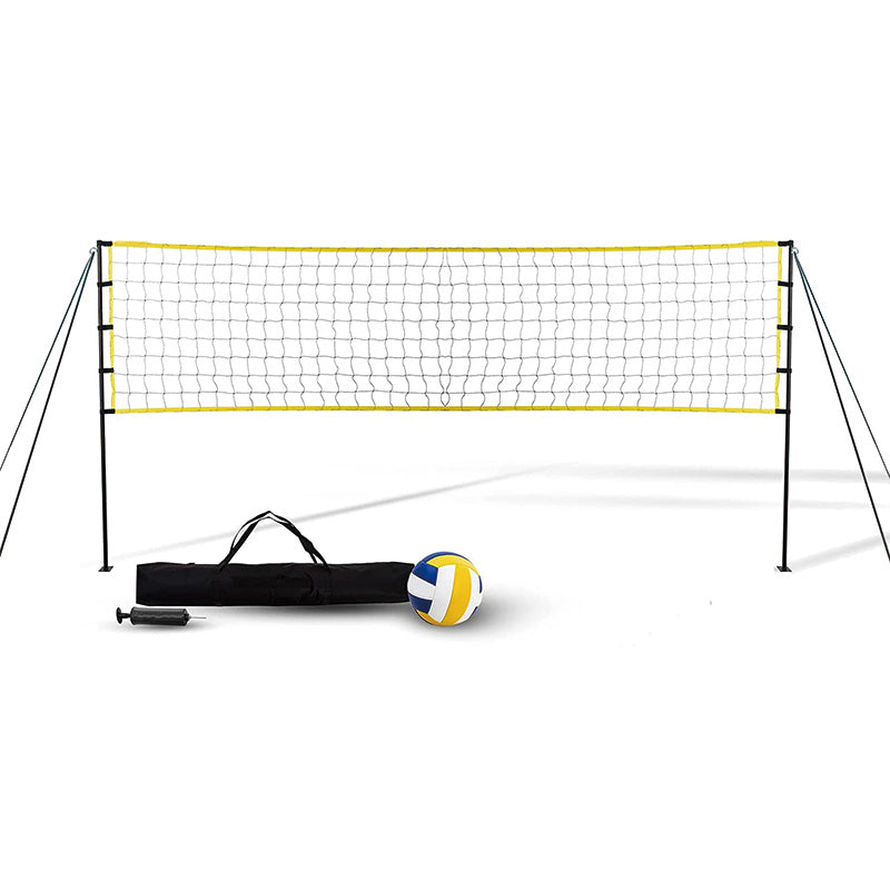 Outdoor Portable Volleyball Net System, Professional Volleyball Set with PVC Volleyball, Pump, Carrying Bag, Heavy Duty Volleyball Net for Backyard, Beach, Lawn