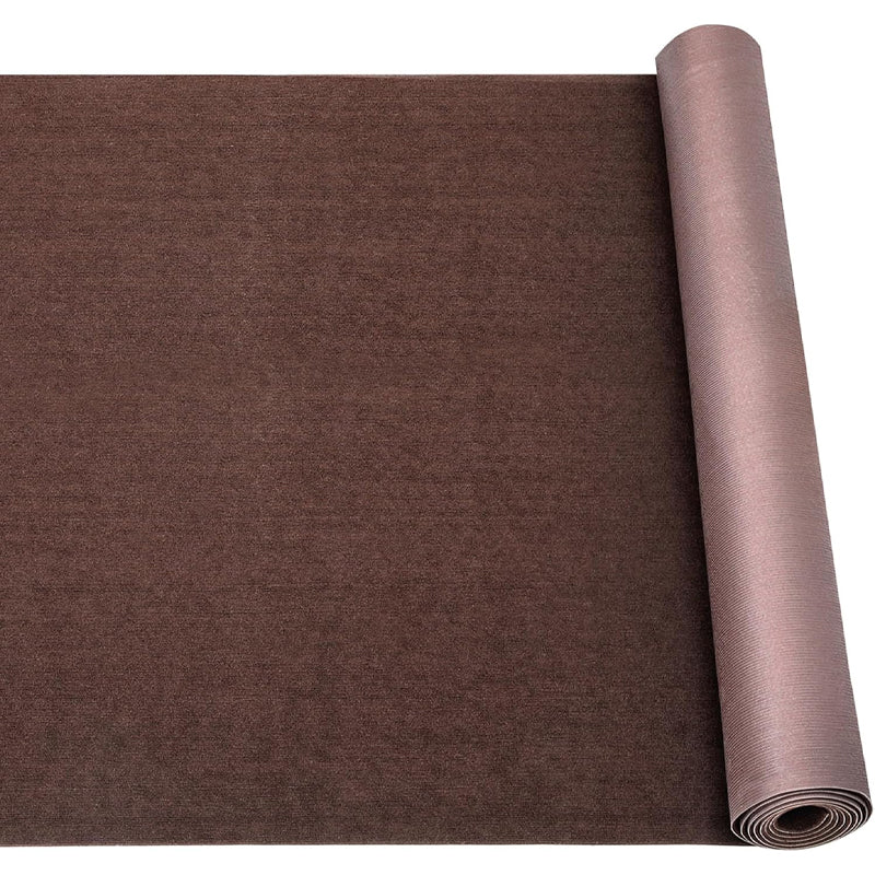 Marine Carpet Deep Brown 6 FT × 14 FT Indoor/Outdoor Marine Carpeting with Water-Proof TPR Backing