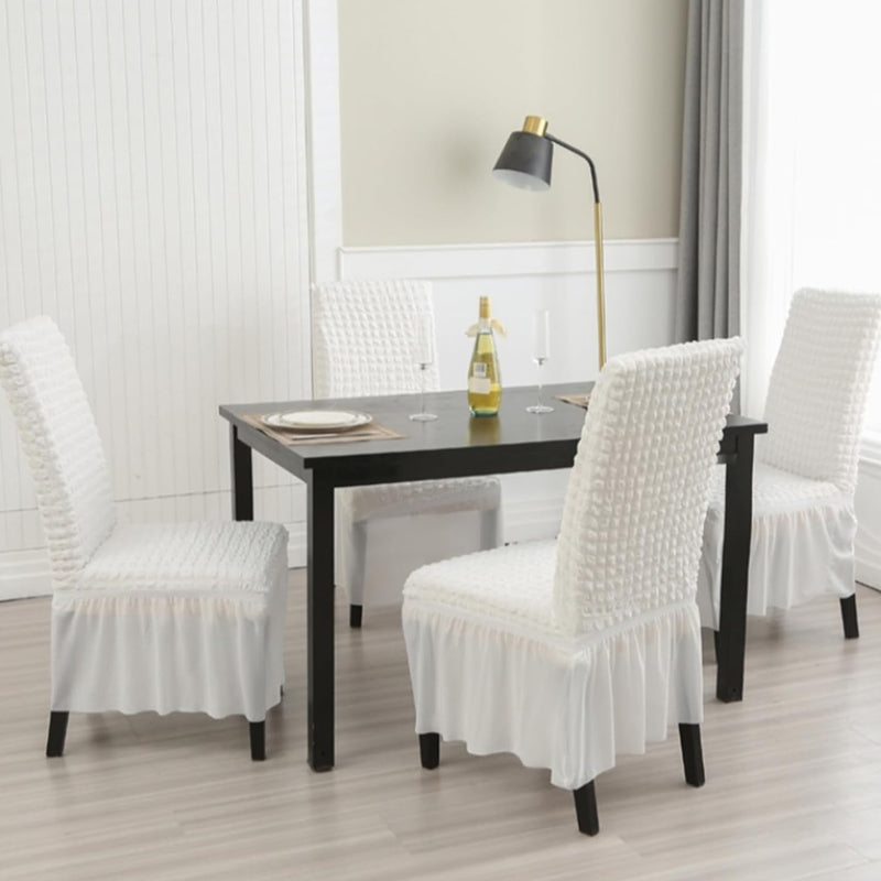 2 Pack Stretch Washable Chair Covers with Skirt Removable Chair Covers for Kitchen Chair